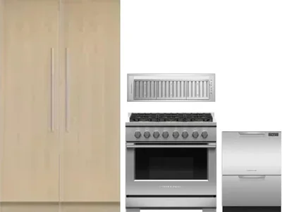 5 Piece Package Includes Refrigerator, Freezer, Range, Hood And Dishwasher